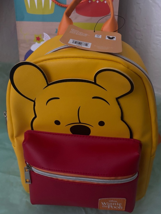 Disney Other - Disney Yellow Winnie the Pooh Kids Backpack with Red Pocket